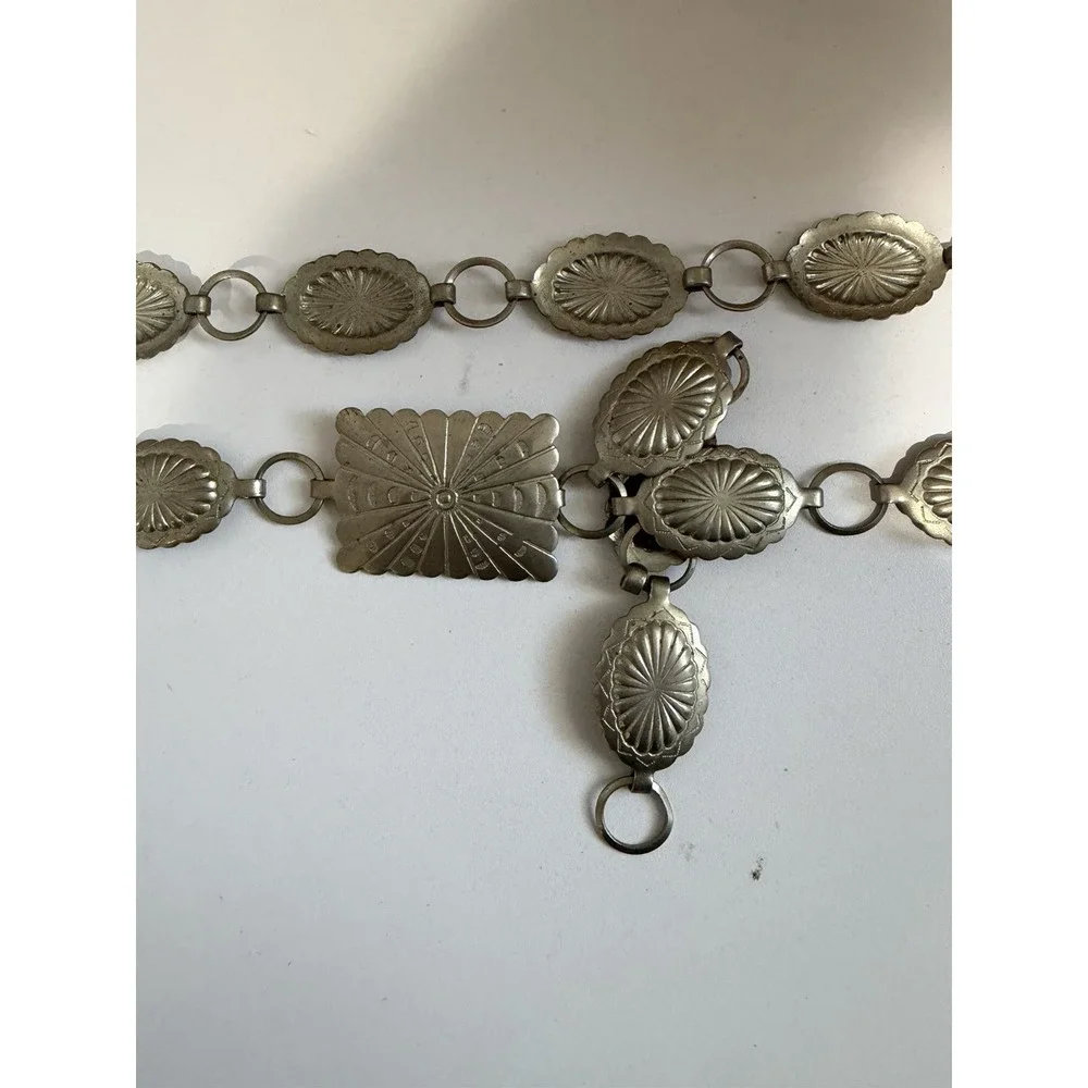 Vintage Navajo Belt Concho Western Silver‎ Tone 31